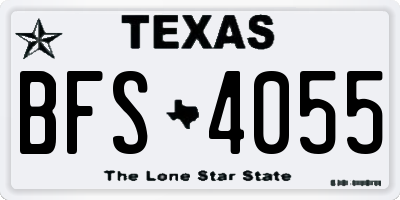 TX license plate BFS4055