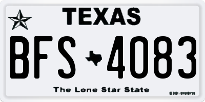 TX license plate BFS4083