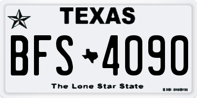TX license plate BFS4090