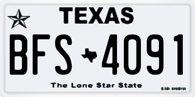 TX license plate BFS4091