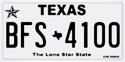 TX license plate BFS4100