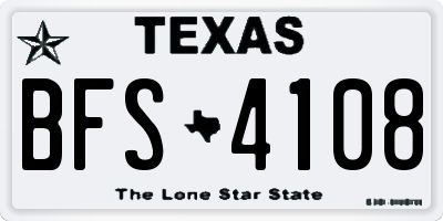 TX license plate BFS4108