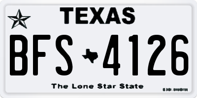 TX license plate BFS4126