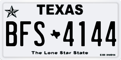 TX license plate BFS4144