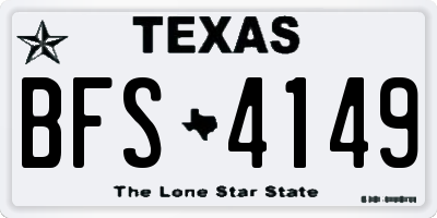 TX license plate BFS4149