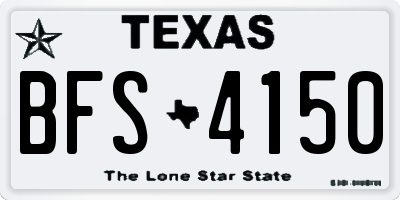 TX license plate BFS4150