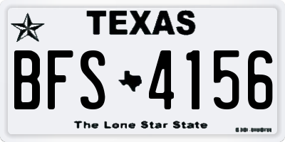 TX license plate BFS4156
