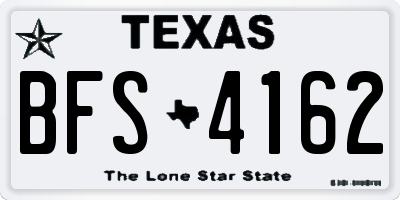 TX license plate BFS4162