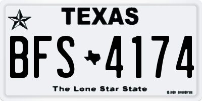 TX license plate BFS4174