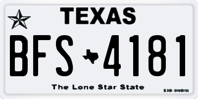 TX license plate BFS4181