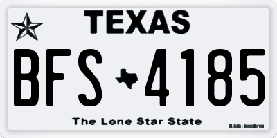 TX license plate BFS4185