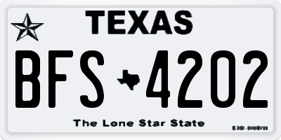 TX license plate BFS4202