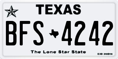 TX license plate BFS4242
