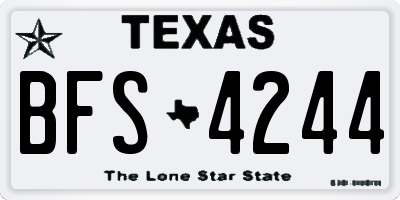 TX license plate BFS4244