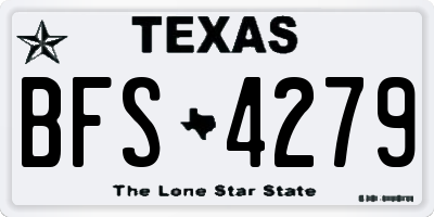 TX license plate BFS4279