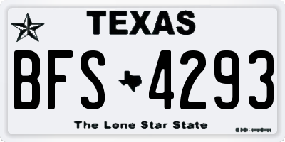 TX license plate BFS4293