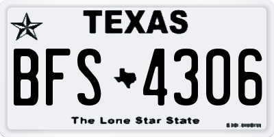 TX license plate BFS4306