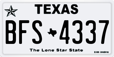 TX license plate BFS4337
