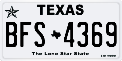 TX license plate BFS4369