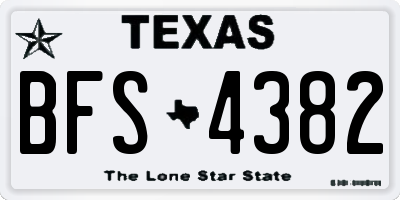TX license plate BFS4382