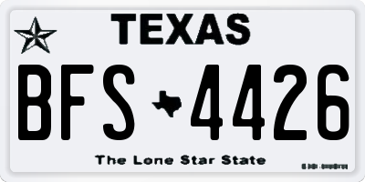 TX license plate BFS4426