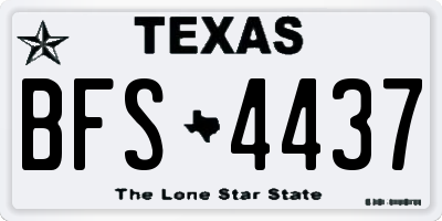 TX license plate BFS4437