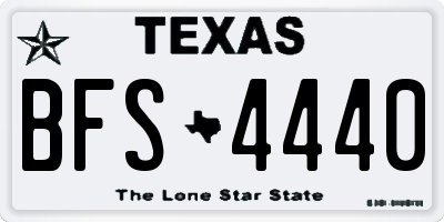 TX license plate BFS4440