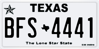 TX license plate BFS4441