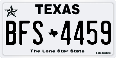 TX license plate BFS4459