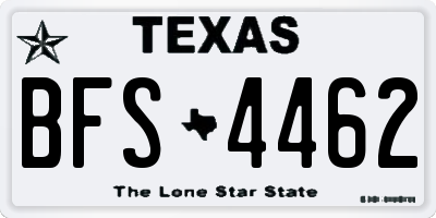 TX license plate BFS4462
