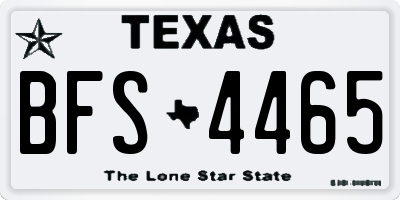 TX license plate BFS4465