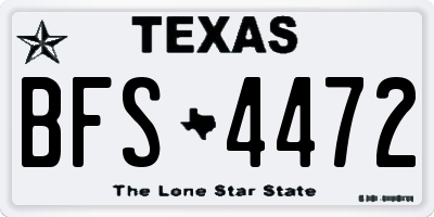 TX license plate BFS4472