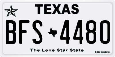 TX license plate BFS4480