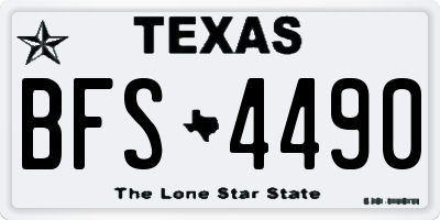 TX license plate BFS4490