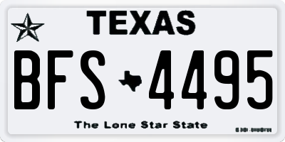 TX license plate BFS4495