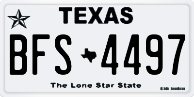 TX license plate BFS4497