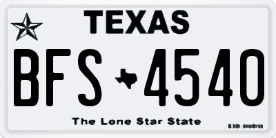 TX license plate BFS4540