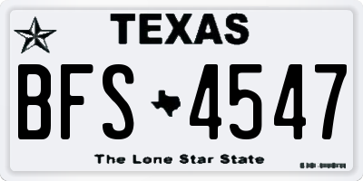 TX license plate BFS4547