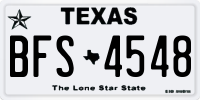 TX license plate BFS4548