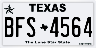 TX license plate BFS4564