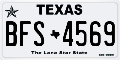 TX license plate BFS4569