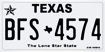 TX license plate BFS4574