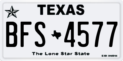 TX license plate BFS4577