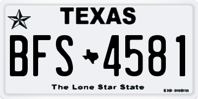 TX license plate BFS4581