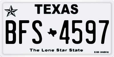 TX license plate BFS4597