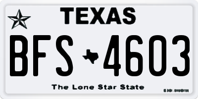 TX license plate BFS4603