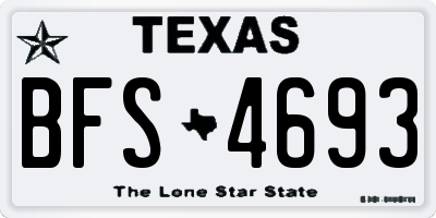 TX license plate BFS4693