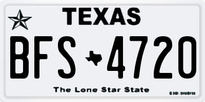 TX license plate BFS4720