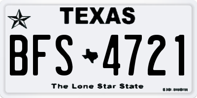 TX license plate BFS4721