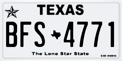 TX license plate BFS4771